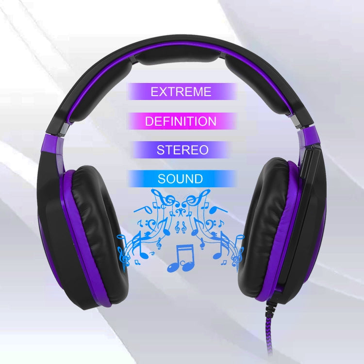 Anivia AH28 3.5mm Stereo Sound Wired Gaming Headset with Microphone(Black Purple) - Multimedia Headset by SADES | Online Shopping UK | buy2fix