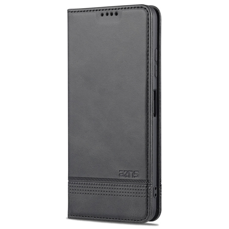 For Samsung Galaxy A22 5G AZNS Magnetic Calf Texture Horizontal Flip Leather Case with Card Slots & Holder & Wallet(Black) - Galaxy Phone Cases by AZNS | Online Shopping UK | buy2fix