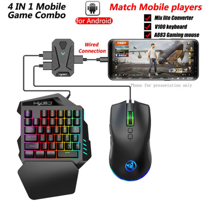 HXSJ P8+V100+A883 Keyboard Mouse Converter + One-handed Keyboard + Programming Gaming Mouse Set - Wired Mice by HXSJ | Online Shopping UK | buy2fix