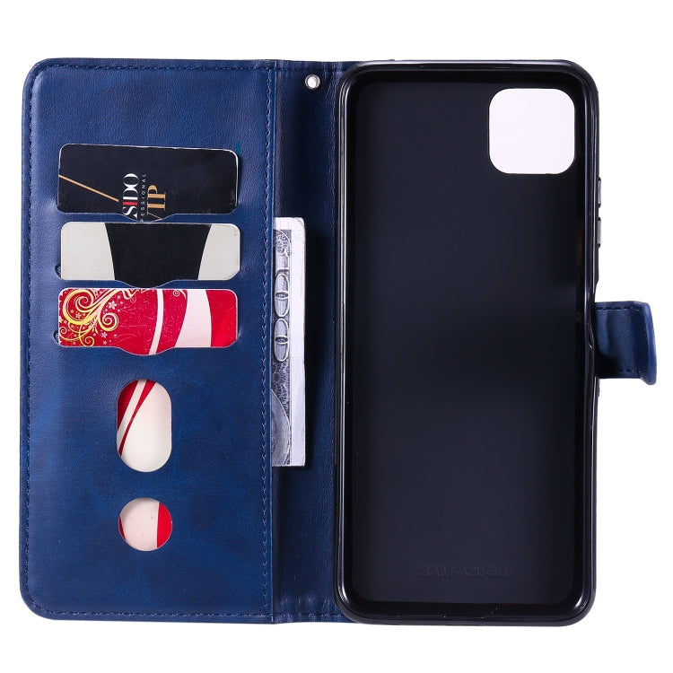 For Samsung Galaxy A22 5G Fashion Calf Texture Zipper Horizontal Flip Leather Case with Holder & Card Slots & Wallet(Blue) - Galaxy Phone Cases by buy2fix | Online Shopping UK | buy2fix