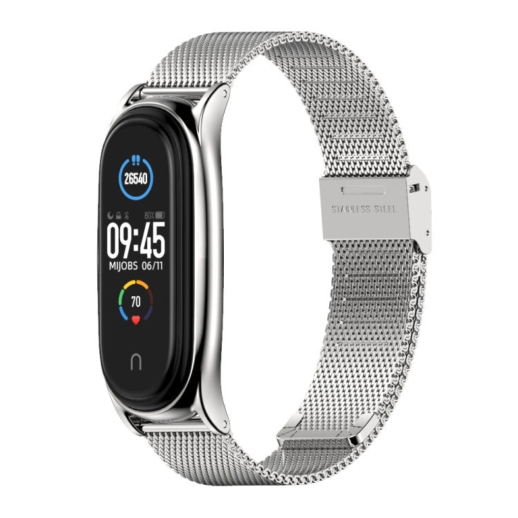 For Xiaomi Mi Band 6 / 5 / 4 / 3 Mijobs Milan Buckle Plus Stainless Steel Watch Band(Silver) - Watch Bands by MIJOBS | Online Shopping UK | buy2fix