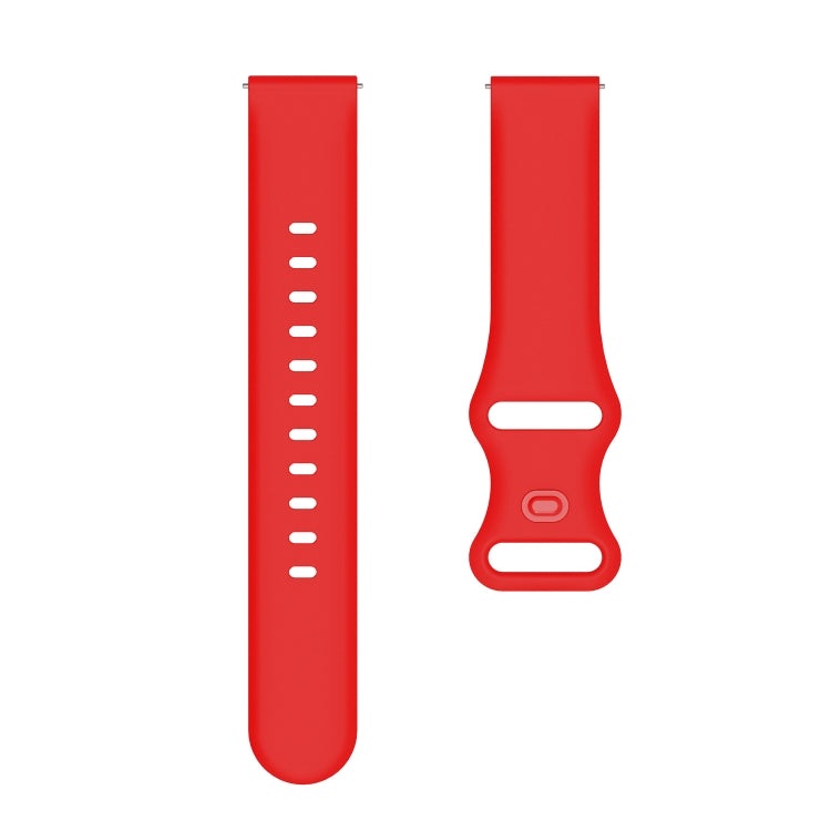 20mm For Amazfit GTS 2e Butterfly Buckle Silicone Watch Band(Red) - Watch Bands by buy2fix | Online Shopping UK | buy2fix