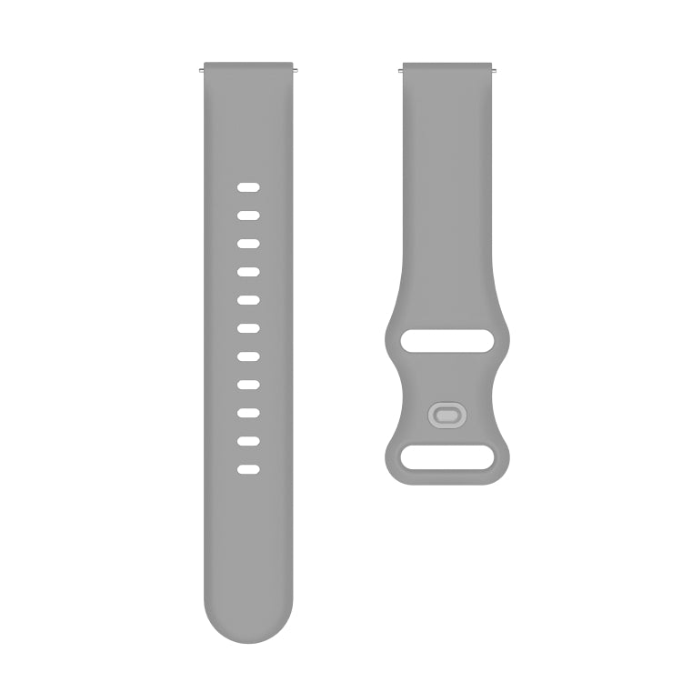 22mm For Amazfit GTS 2e Butterfly Buckle Silicone Watch Band(Grey) - Watch Bands by buy2fix | Online Shopping UK | buy2fix