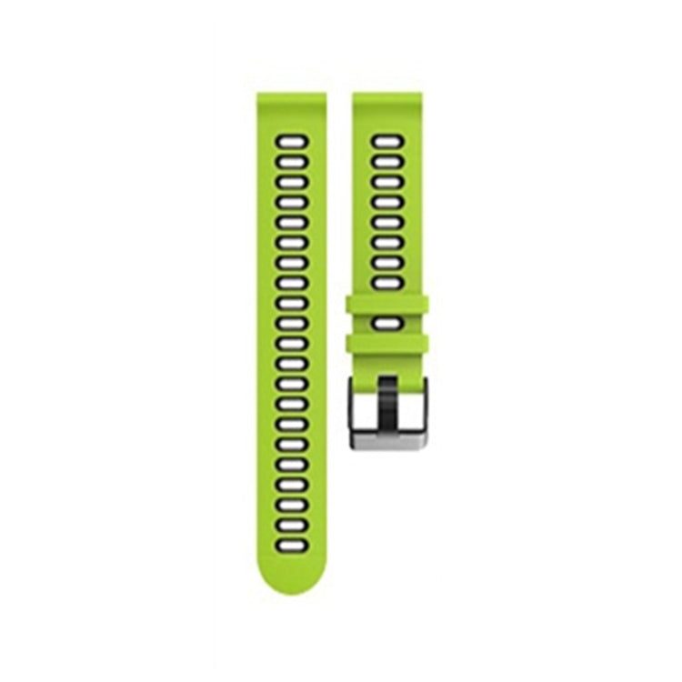 20mm For Garmin Vivoactive 3 / Venu Universal Two-color Silicone Watch Band(Green Black) - Watch Bands by buy2fix | Online Shopping UK | buy2fix