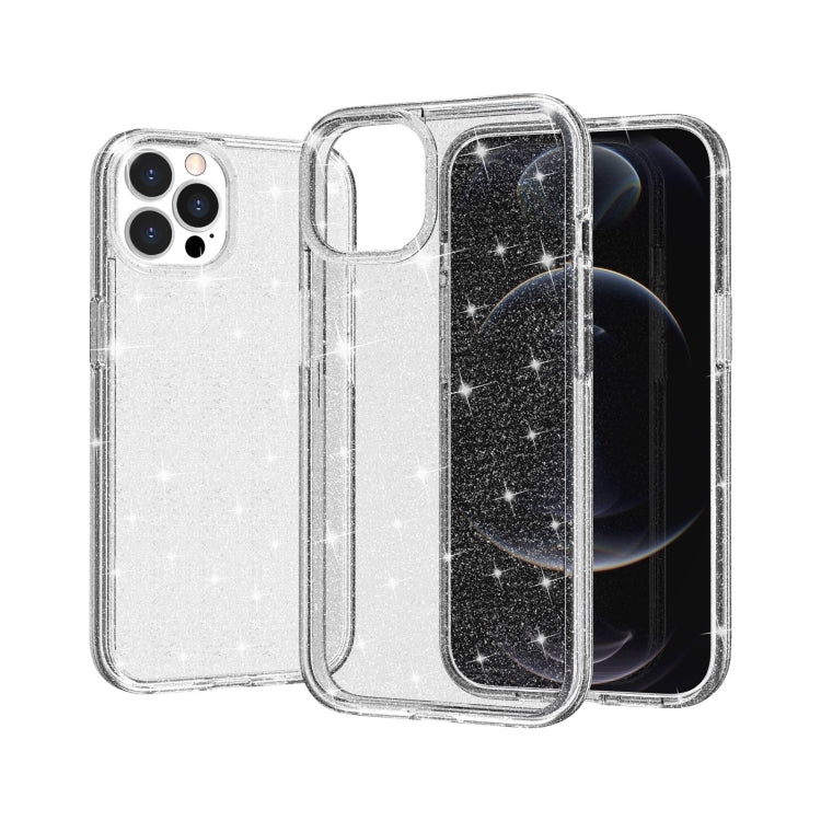 For iPhone 13 Pro Shockproof Terminator Style Glitter Powder Protective Case (White) - iPhone 13 Pro Cases by buy2fix | Online Shopping UK | buy2fix