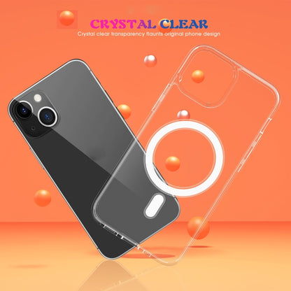 For iPhone 13 Magsafe Case Simple Magnetic Ring All-inclusive Clear Crystal Acrylic PC +TPU Shockproof Case(Transparent) - iPhone 13 Cases by buy2fix | Online Shopping UK | buy2fix