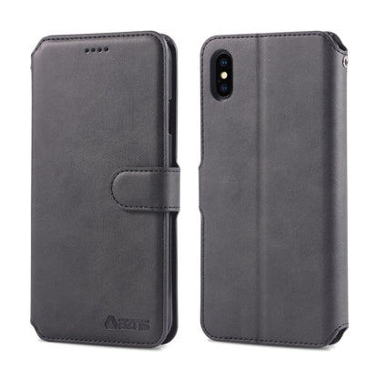 For iPhone XS Max AZNS Calf Texture Magnetic Horizontal Flip PU Leather Case with Holder & Card Slots & Photo Frame(Black) - More iPhone Cases by AZNS | Online Shopping UK | buy2fix