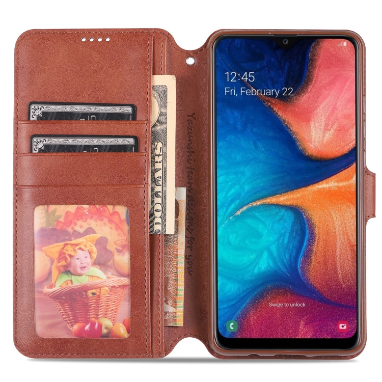 For  Galaxy A20e  AZNS Calf Texture Magnetic Horizontal Flip PU Leather Case with Holder & Card Slots & Photo Frame(Gray) - Galaxy Phone Cases by AZNS | Online Shopping UK | buy2fix