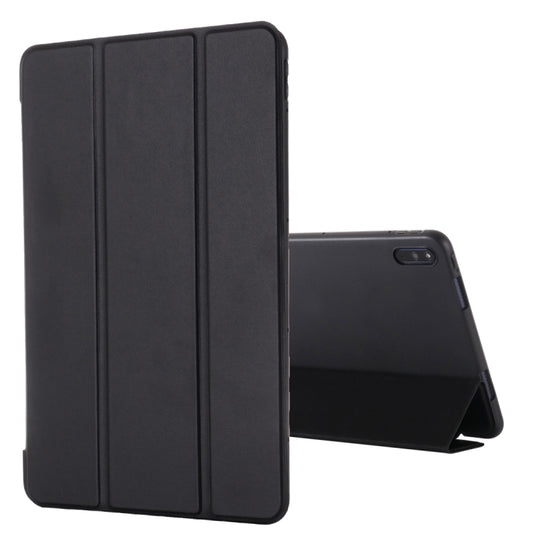 For Huawei MatePad 11 (2021) GEBEI Shockproof Horizontal Flip Leather Case with Three-folding Holder(Black) - Huawei by GEBEI | Online Shopping UK | buy2fix