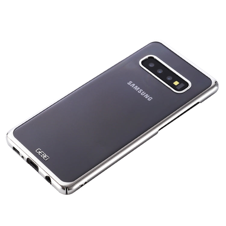 For Galaxy S10+ GEBEI Shockproof  Plating PC Protective Case(Silver) - Galaxy Phone Cases by GEBEI | Online Shopping UK | buy2fix