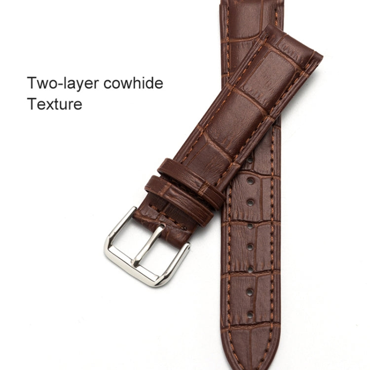 14mm Two-layer Cowhide Leather Bamboo Joint Texture Watch Band(White) - Smart Wear by buy2fix | Online Shopping UK | buy2fix