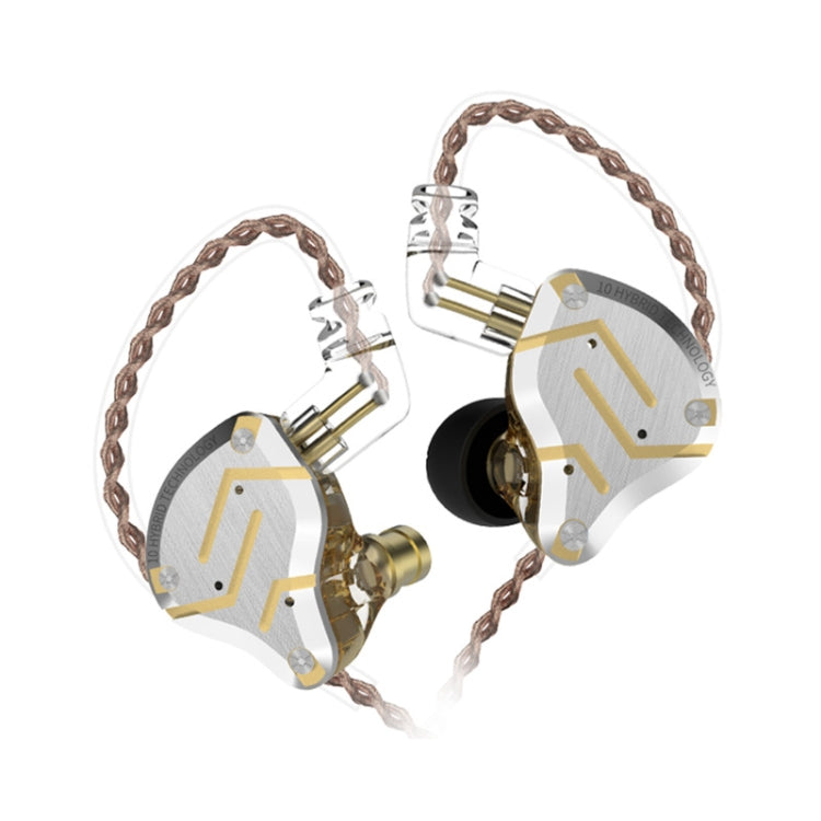 KZ ZS10 Pro 10-unit Ring Iron Gaming In-ear Wired Earphone, Standard Version(Glare Gold) - In Ear Wired Earphone by KZ | Online Shopping UK | buy2fix