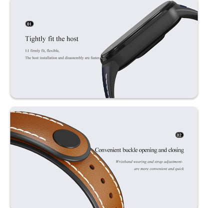 For Xiaomi Mi Band 5/6/7 MIJOBS TPU + Leather Watch Band(Black+Orange) - Watch Bands by MIJOBS | Online Shopping UK | buy2fix