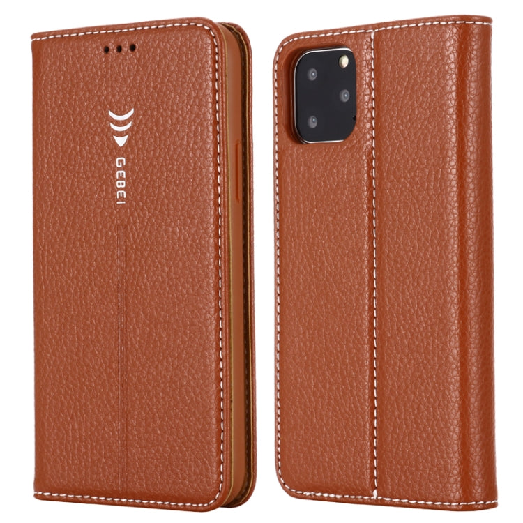 For iPhone 11 Pro GEBEI PU+TPU Horizontal Flip Protective Case with Holder & Card Slots(Brown) - iPhone 11 Pro Cases by GEBEI | Online Shopping UK | buy2fix