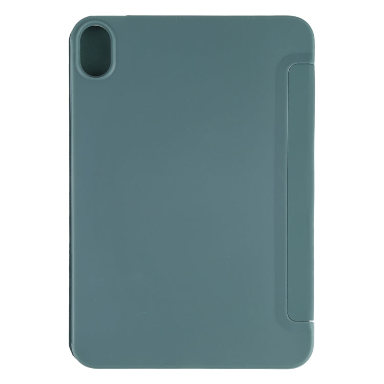 For iPad mini 6 GEBEI Shockproof Horizontal Flip Tablet Case with Three-folding Holder(Pine Needle Green) - iPad mini 6 Cases by GEBEI | Online Shopping UK | buy2fix