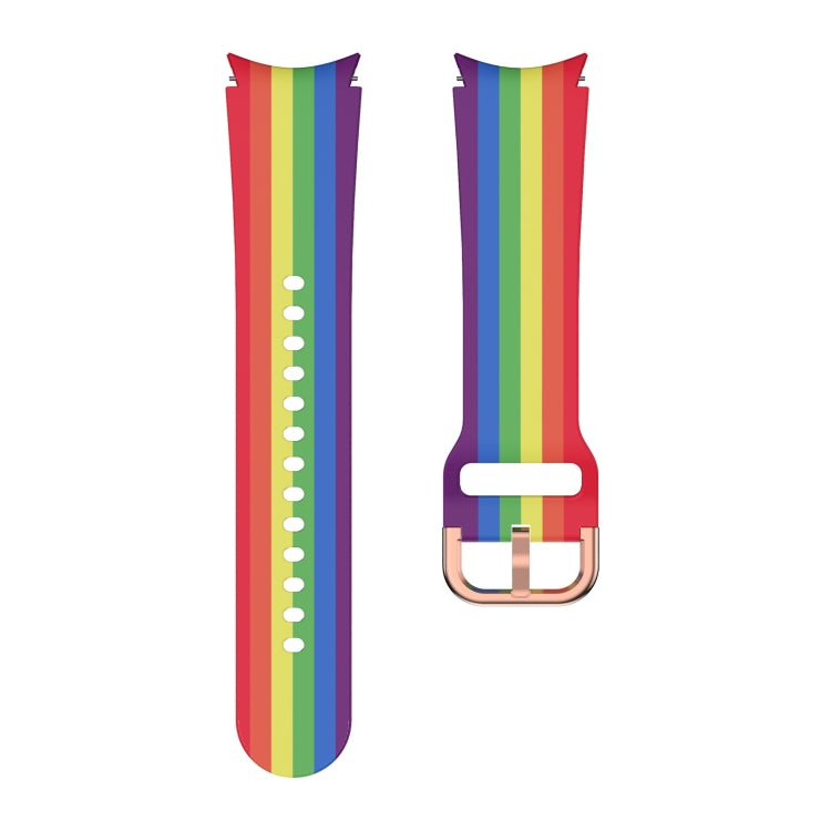 For Samsung Galaxy Watch4 / Watch4 Classic Silicone Printing Watch Band(Rainbow) - Smart Wear by buy2fix | Online Shopping UK | buy2fix