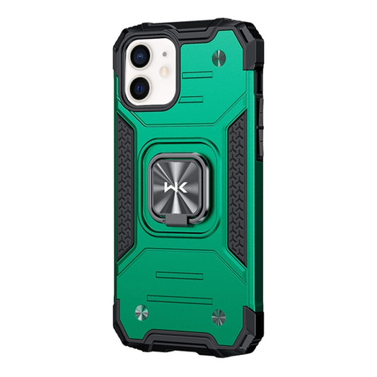 For iPhone 12 mini WK WTP-012 Shockproof PC + TPU + Metal Phone Case with Ring Holder (Green) - iPhone 12 mini Cases by WK | Online Shopping UK | buy2fix