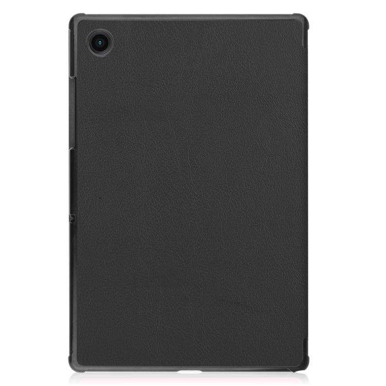 For Samsung Galaxy Tab A8 2021 Three-folding Holder Custer Texture Leather Tablet Case(Black) - Samsung Accessories by buy2fix | Online Shopping UK | buy2fix