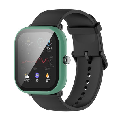 For Amazfit GTS 2 mini PC + Tempered Glass Watch Protective Case(Pine Needle Green) - Watch Cases by buy2fix | Online Shopping UK | buy2fix