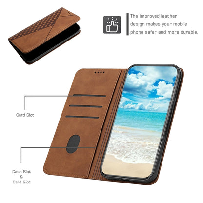 For Motorola Edge 20 Lite Skin Feel Magnetic Leather Phone Case(Brown) - Motorola Cases by buy2fix | Online Shopping UK | buy2fix