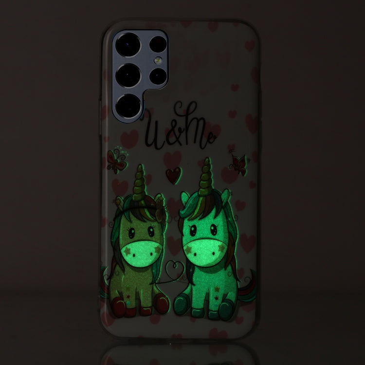 For Samsung Galaxy S22 Ultra 5G Luminous TPU Protective Phone Case(Couple Unicorn) - Samsung Accessories by buy2fix | Online Shopping UK | buy2fix