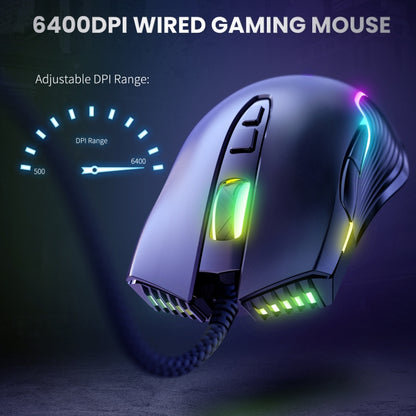 ONIKUMA CW905 RGB Lighting Wired Mouse(Black) - Wired Mice by ONIKUMA | Online Shopping UK | buy2fix