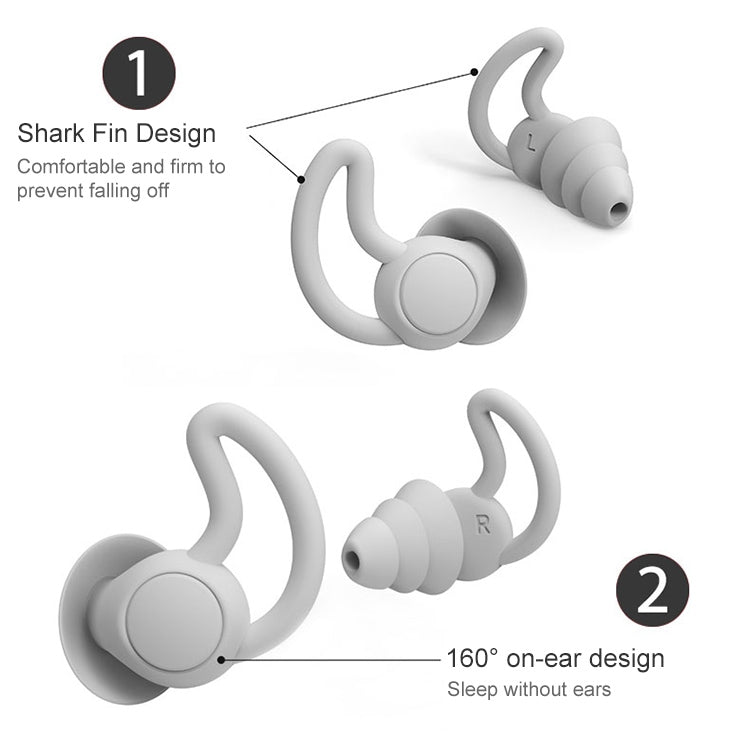 iMeBoBo A1 Shark Fin Version Nano Silicone Sleeping Noise Reduction Earplugs, Style:Three Layer(Black) - Apple Accessories by buy2fix | Online Shopping UK | buy2fix