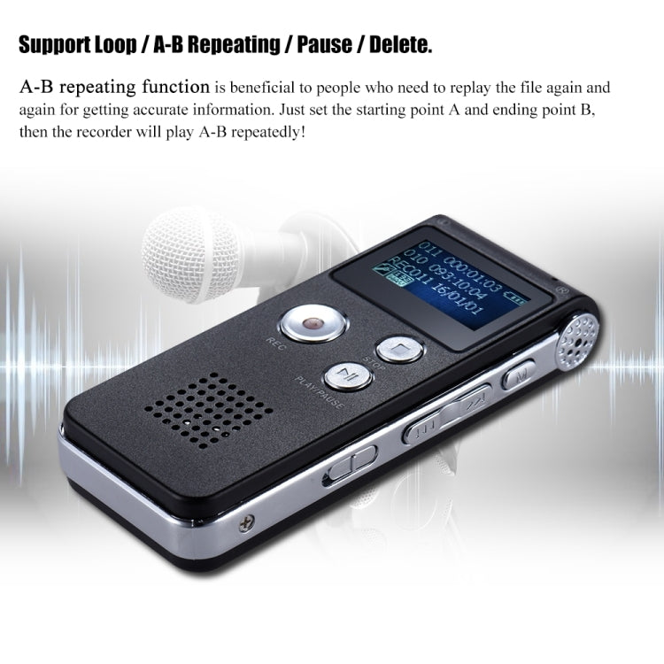 SK-012 16GB USB Dictaphone Digital Audio Voice Recorder with WAV MP3 Player VAR Function(Black) - Consumer Electronics by buy2fix | Online Shopping UK | buy2fix