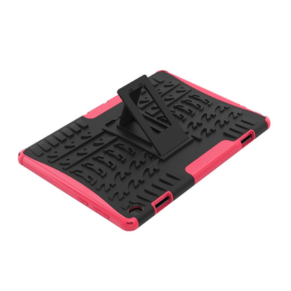 For Lenovo Tab M10 X605 / X505 Tire Texture Shockproof TPU+PC Protective Tablet Case with Holder(Pink) - For Lenovo by buy2fix | Online Shopping UK | buy2fix