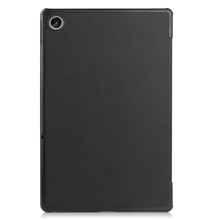 For Lenovo Tab M10 Plus 10.6 3rd Gen 2022 Custer Texture 3-Fold Holder Smart Leather Tablet Case(Black) - For Lenovo by buy2fix | Online Shopping UK | buy2fix