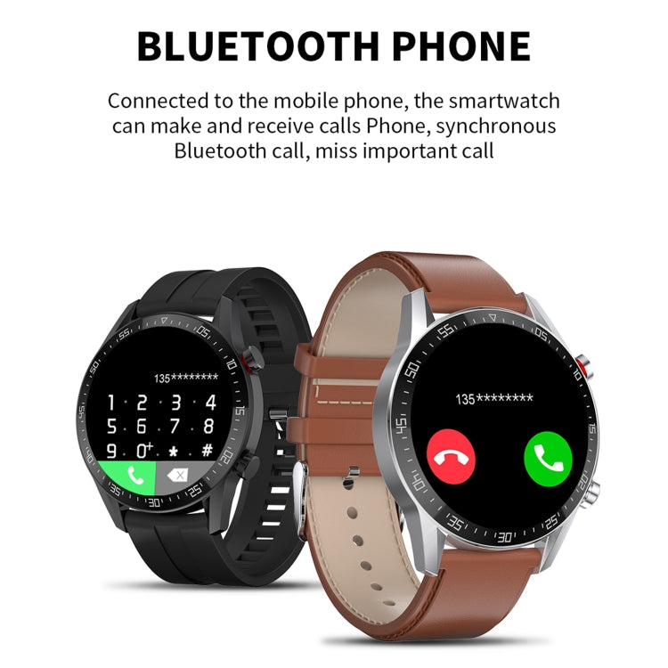 SK7Plus 1.28 inch IPS Screen Leather Strap Smart Watch, Support Bluetooth Call/Sleep Monitoring(Brown) - Smart Wear by buy2fix | Online Shopping UK | buy2fix