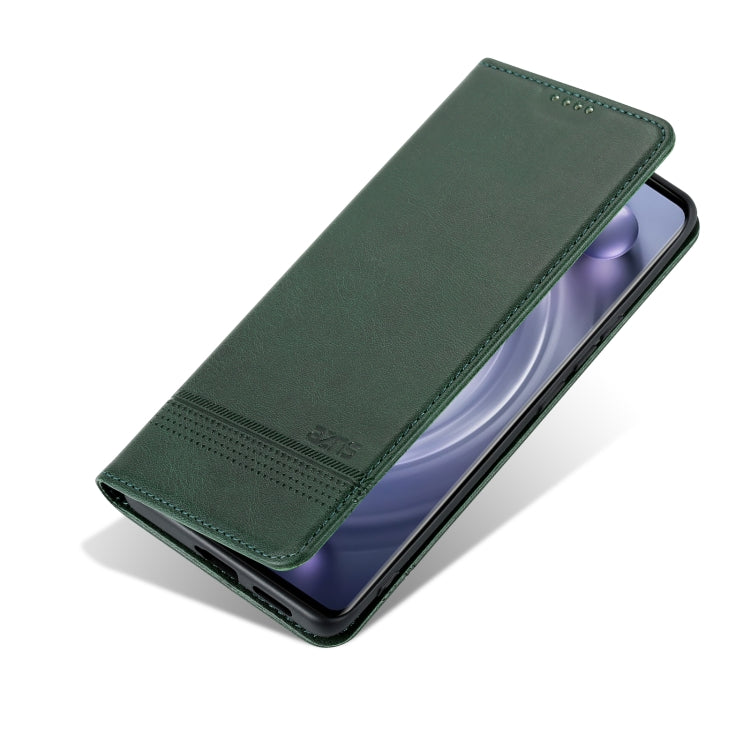For vivo X80 Pro AZNS Magnetic Calf Texture Leather Phone Case(Dark Green) - OPPO & vivo Accessories by AZNS | Online Shopping UK | buy2fix