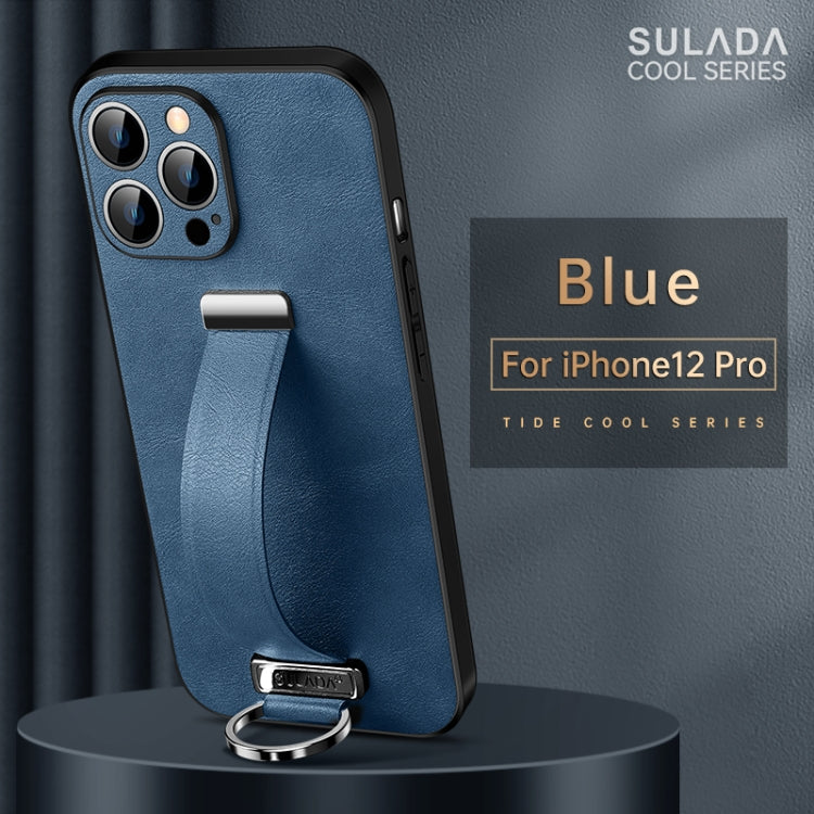 For iPhone 12 Pro SULADA Cool Series PC + Leather Texture Skin Feel Shockproof Phone Case (Blue) - iPhone 12 / 12 Pro Cases by SULADA | Online Shopping UK | buy2fix