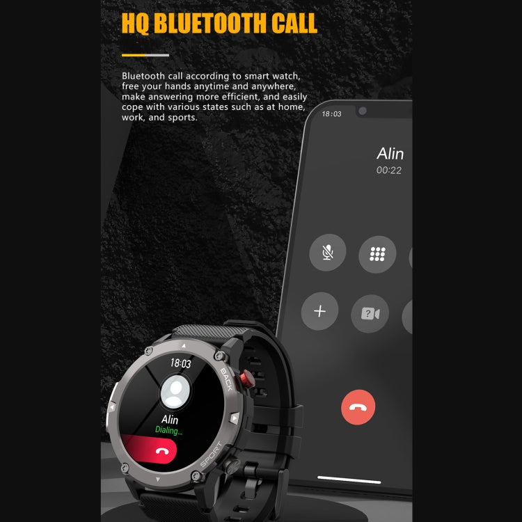 C21 1.32 inch HD Screen Smart Watch, Support Heart Rate Monitoring/Blood Oxygen Monitoring(Black) - Smart Wear by buy2fix | Online Shopping UK | buy2fix