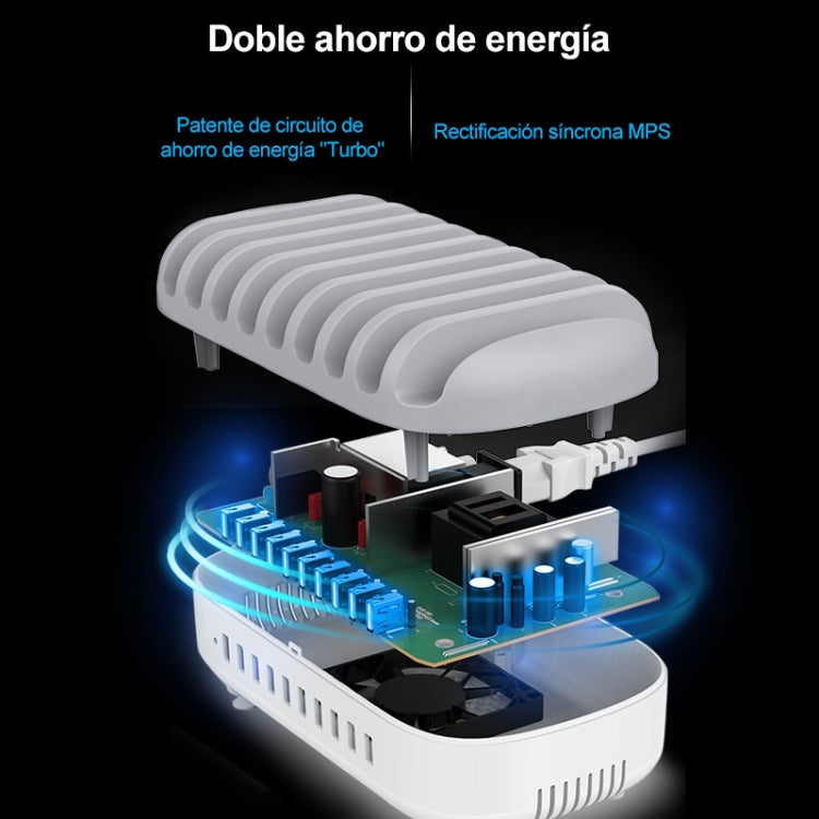 ORICO DUK-10P-DX 120W 5V 2.4A 10 Ports USB Charging Station, UK Plug(White) - Multifunction Charger by ORICO | Online Shopping UK | buy2fix