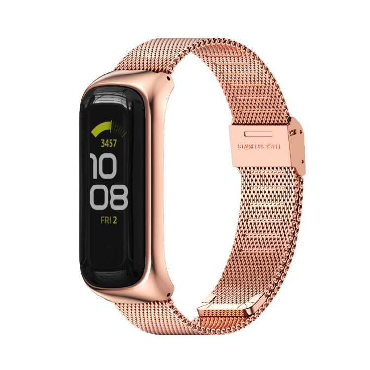 For Samsung Galaxy Fit 2 MIJOBS Milan Buckle Stainless Steel Watch Band(Rose Gold) - Watch Bands by MIJOBS | Online Shopping UK | buy2fix