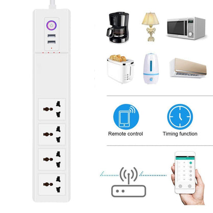 WiFi 10A SM-SO306-M 4 Holes + 2 USB Multi-purpose Smart Power Strip(US Plug) - Consumer Electronics by buy2fix | Online Shopping UK | buy2fix