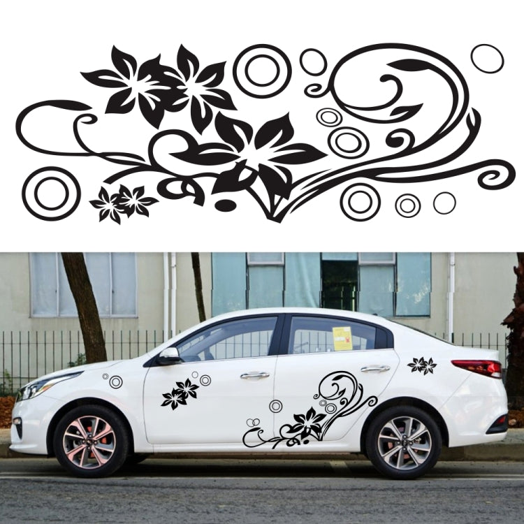 2 PCS/Set D-75 Flower Vine Pattern Car Modified Decorative Sticker(Blue) - In Car by buy2fix | Online Shopping UK | buy2fix