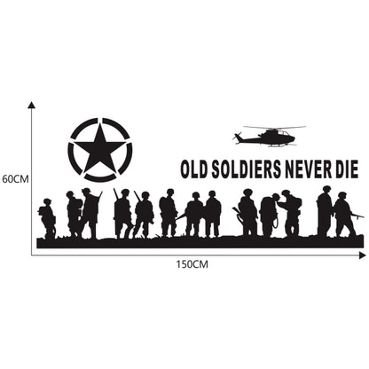 2 PCS/Set D-84 Old Soldiers Pattern Car Modified Decorative Sticker(Black) - In Car by buy2fix | Online Shopping UK | buy2fix