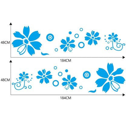 2 PCS/Set D-510 Flowers Pattern Car Modified Decorative Sticker(Blue) - In Car by buy2fix | Online Shopping UK | buy2fix