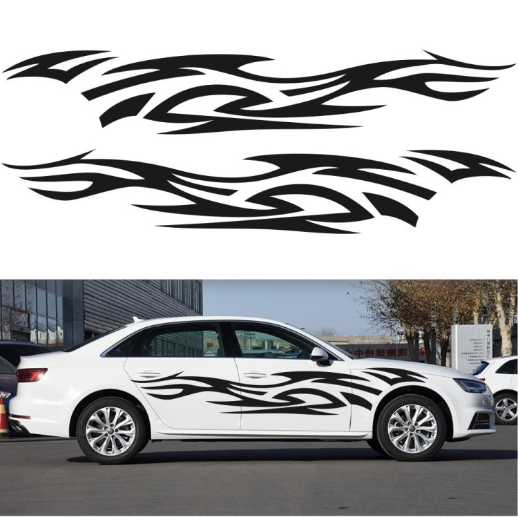 2 PCS/Set D-521 Fire Totem Pattern Car Modified Decorative Sticker(Black) - In Car by buy2fix | Online Shopping UK | buy2fix