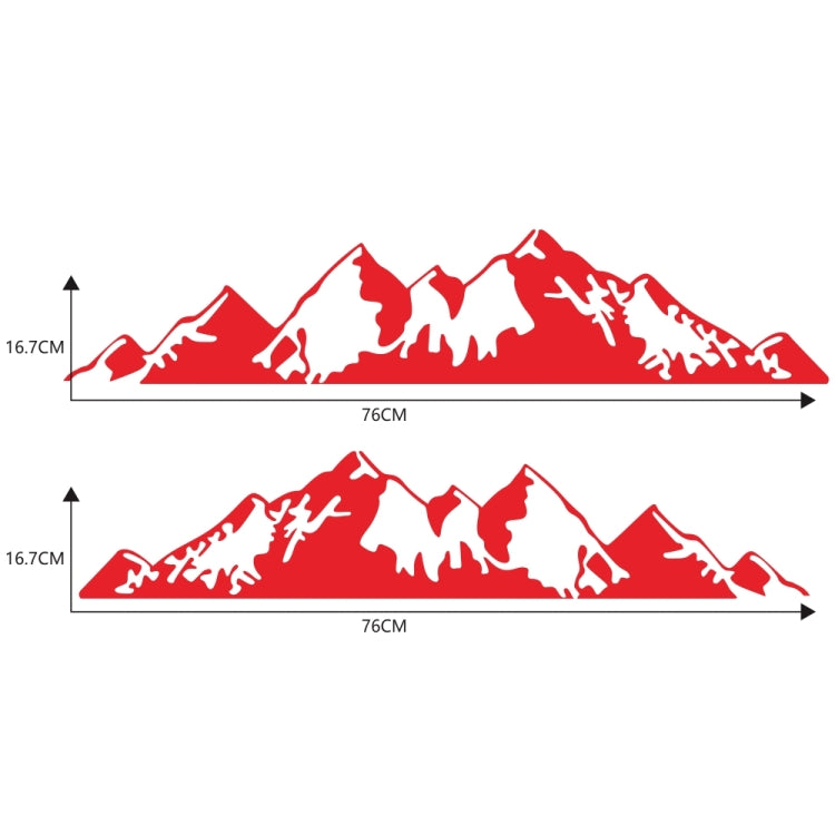 2 PCS/Set D-750 Mountain Pattern Car Modified Decorative Sticker(Red) - In Car by buy2fix | Online Shopping UK | buy2fix