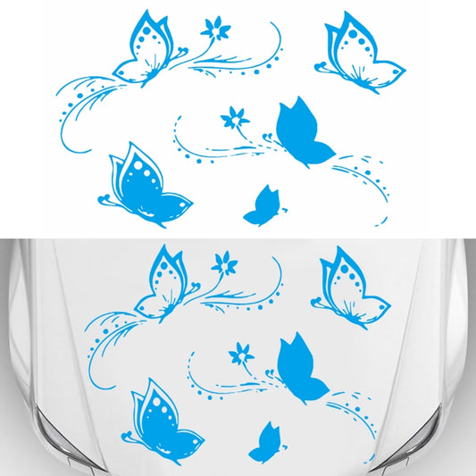 D-907 Butterflies Pattern Car Modified Decorative Sticker(Blue) - In Car by buy2fix | Online Shopping UK | buy2fix