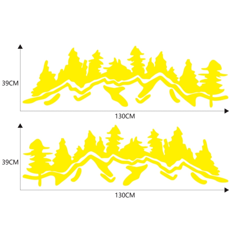 2 PCS/Set D-924 Mountain Woods Pattern Car Modified Decorative Sticker(Yellow) - In Car by buy2fix | Online Shopping UK | buy2fix