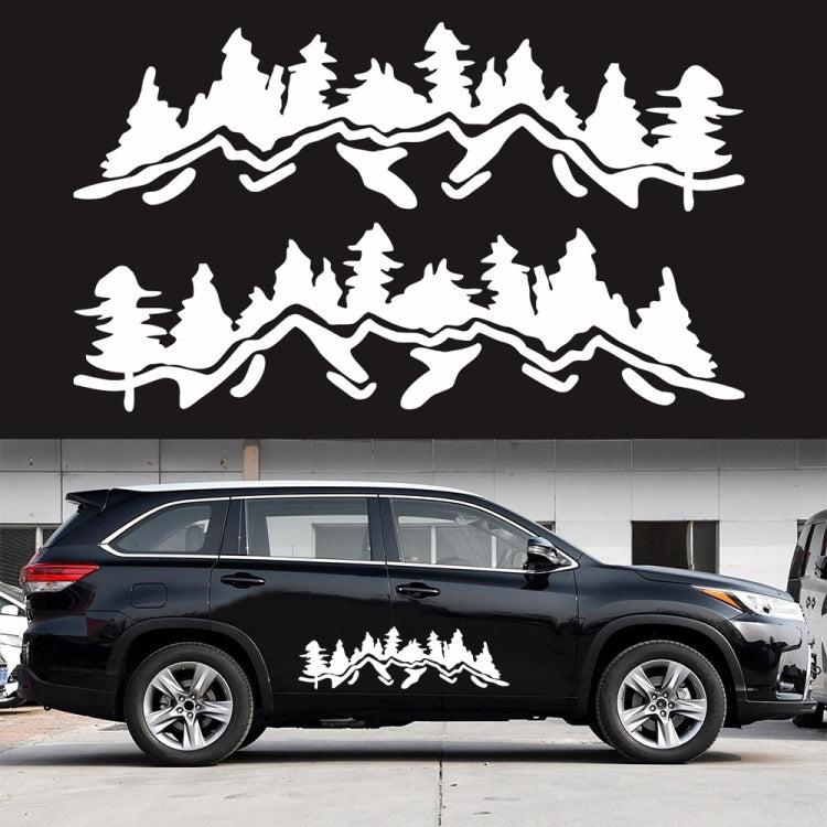 2 PCS/Set D-924 Mountain Woods Pattern Car Modified Decorative Sticker(White) - In Car by buy2fix | Online Shopping UK | buy2fix