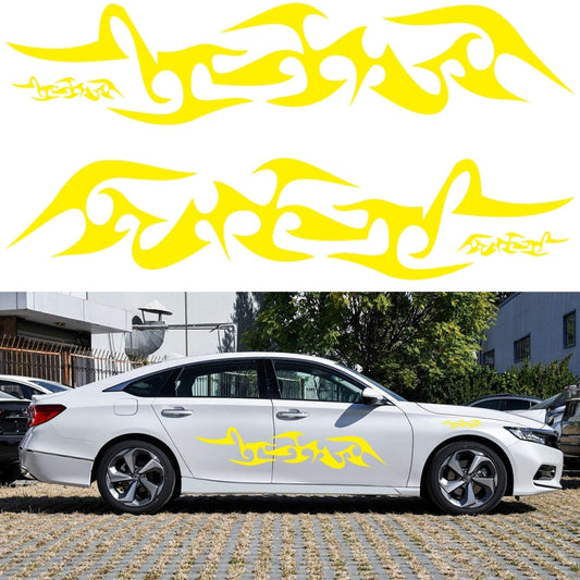 2 PCS/Set D-925 Flame Pattern Car Modified Decorative Sticker(Yellow) - In Car by buy2fix | Online Shopping UK | buy2fix