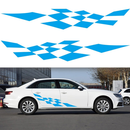 2 PCS/Set D-943 Checkered Flag Pattern Car Modified Decorative Sticker(Blue) - In Car by buy2fix | Online Shopping UK | buy2fix