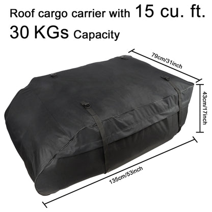 T20656 15 Cubic Foot Car Oxford Cloth Luggage Outdoor Camper Roof Bag - In Car by buy2fix | Online Shopping UK | buy2fix