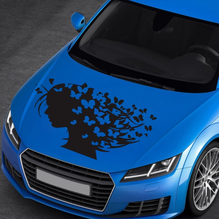 D-956 Butterfly Girl Pattern Car Modified Decorative Sticker(Black) - In Car by buy2fix | Online Shopping UK | buy2fix