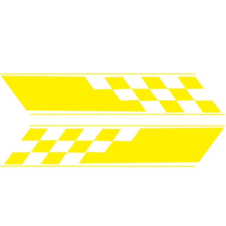 2 PCS/Set D-962 Checkered Flag Pattern Car Modified Decorative Sticker(Yellow) - In Car by buy2fix | Online Shopping UK | buy2fix